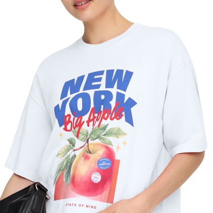 Only Top Jossi Life O-neck Bright White New York