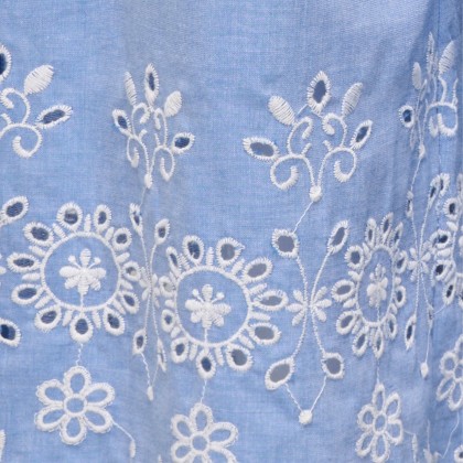 JDY Calça Marina Emb. Ankle Blue Bonnet Bright White JDY Calça Marina Emb. Ankle Blue Bonnet Bright White