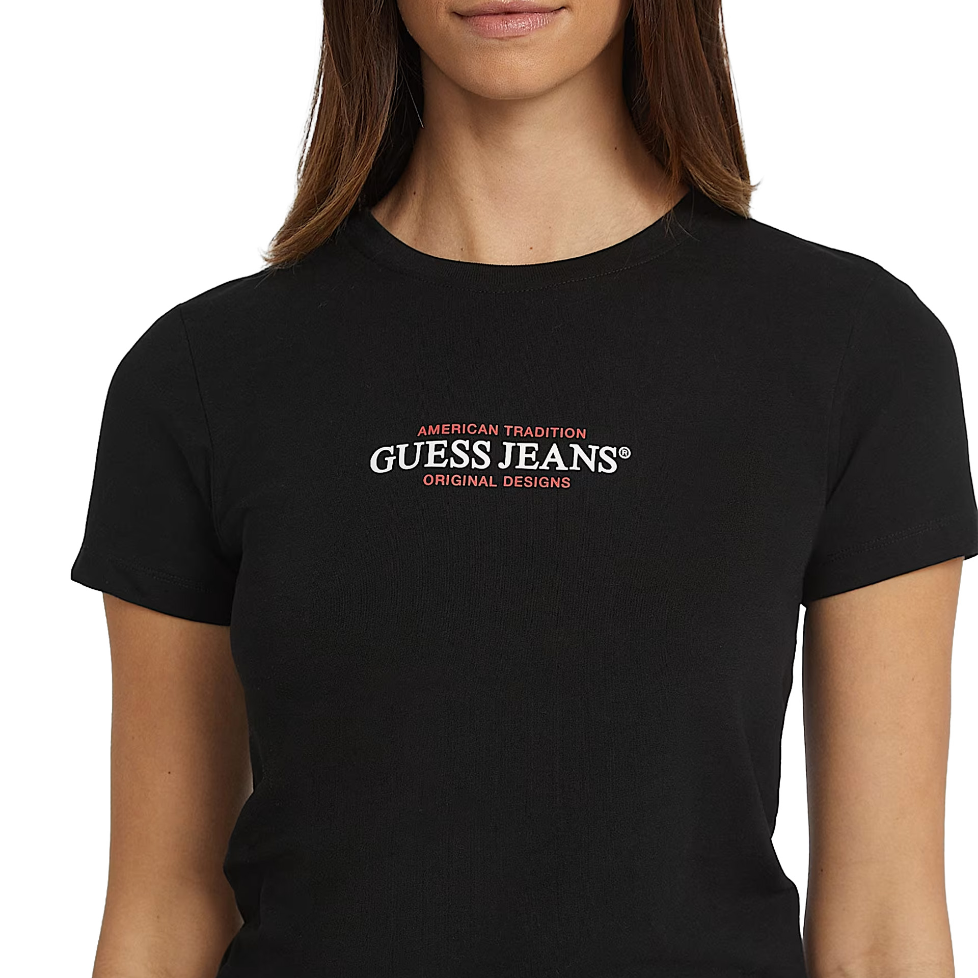 Guess T-shirt Slim American Tr Jet Black
