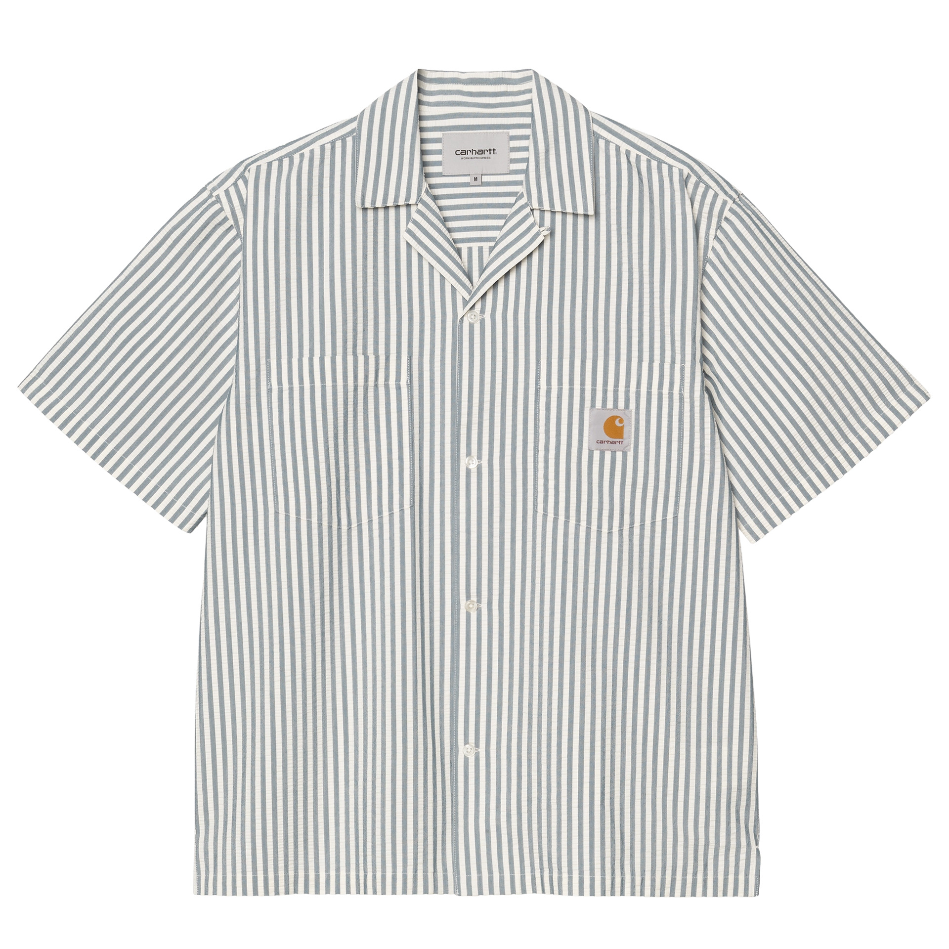 Carhartt Wip Camisa Leavel Stripe Blue River / Wax