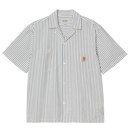 Carhartt Wip Camisa Leavel Stripe Blue River / Wax