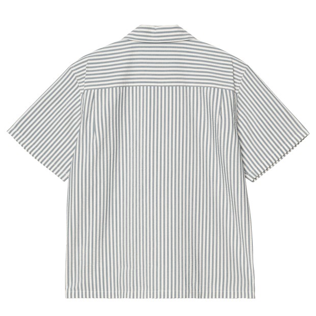 Carhartt Wip Camisa Leavel Stripe Blue River / Wax