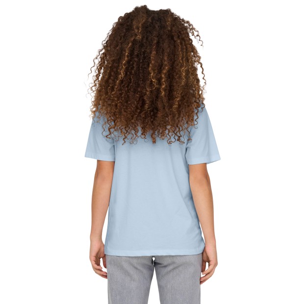 Only Top T-shirt Burst Life Popcorn Soft Chambray