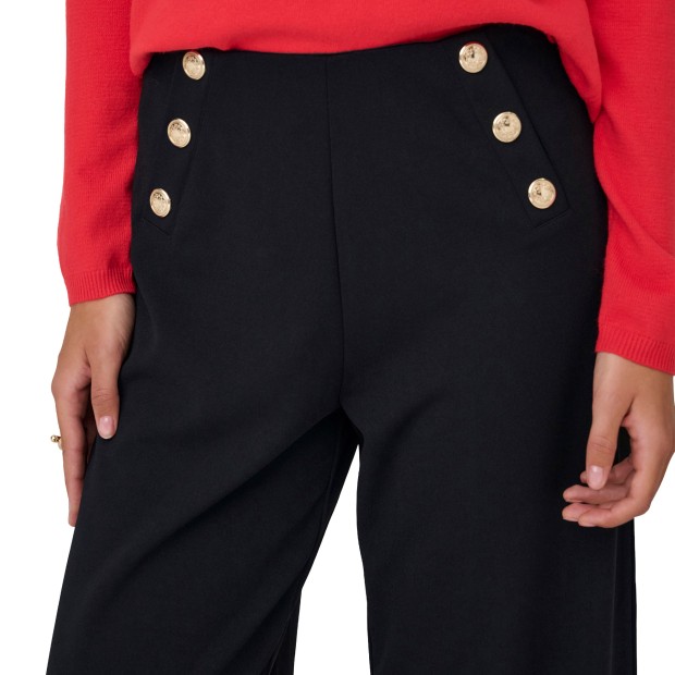 Only Calça Tilda Life 6-button Black Gold Buttons