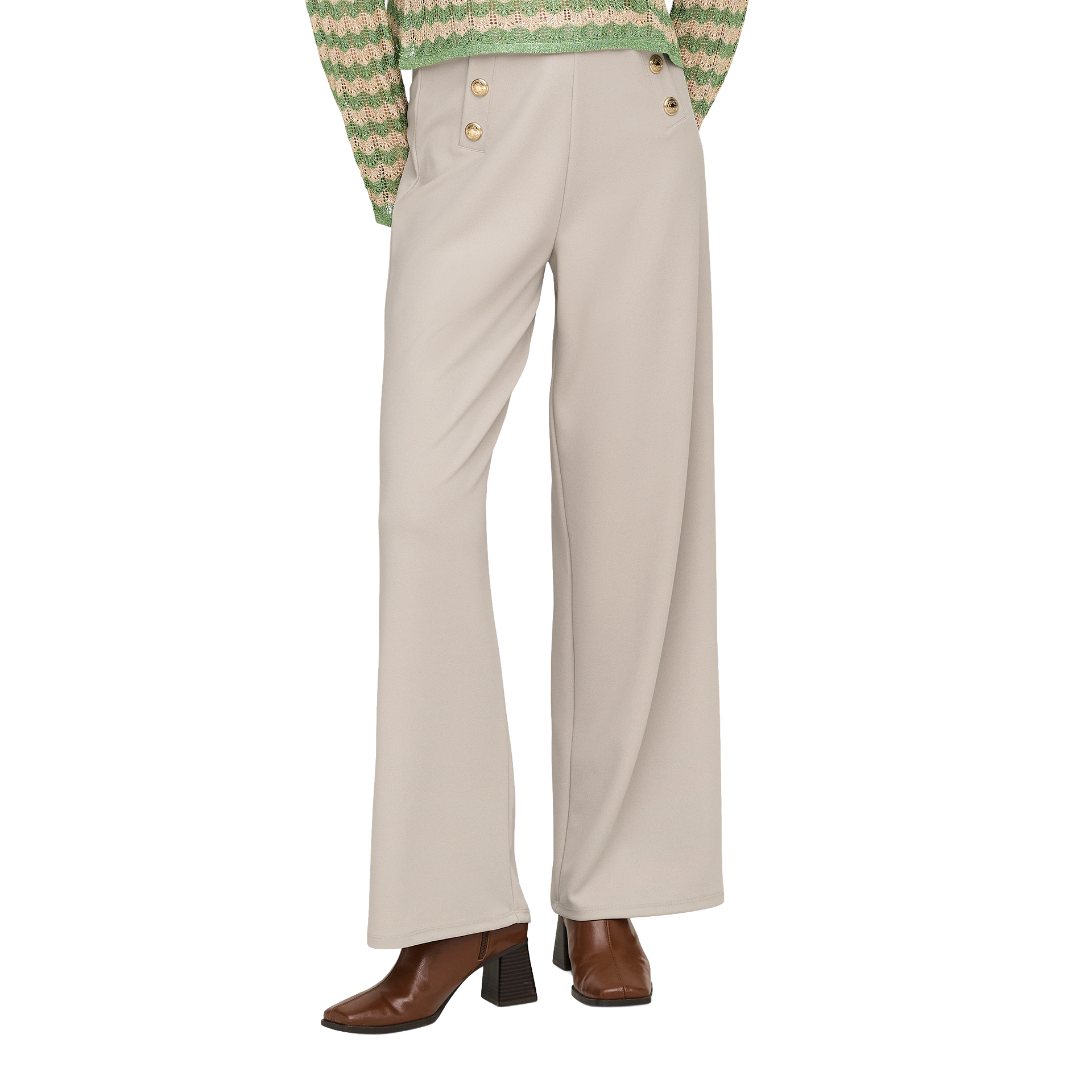 Only Calça Tilda Life 6-button Chateau Gray Gold Buttons