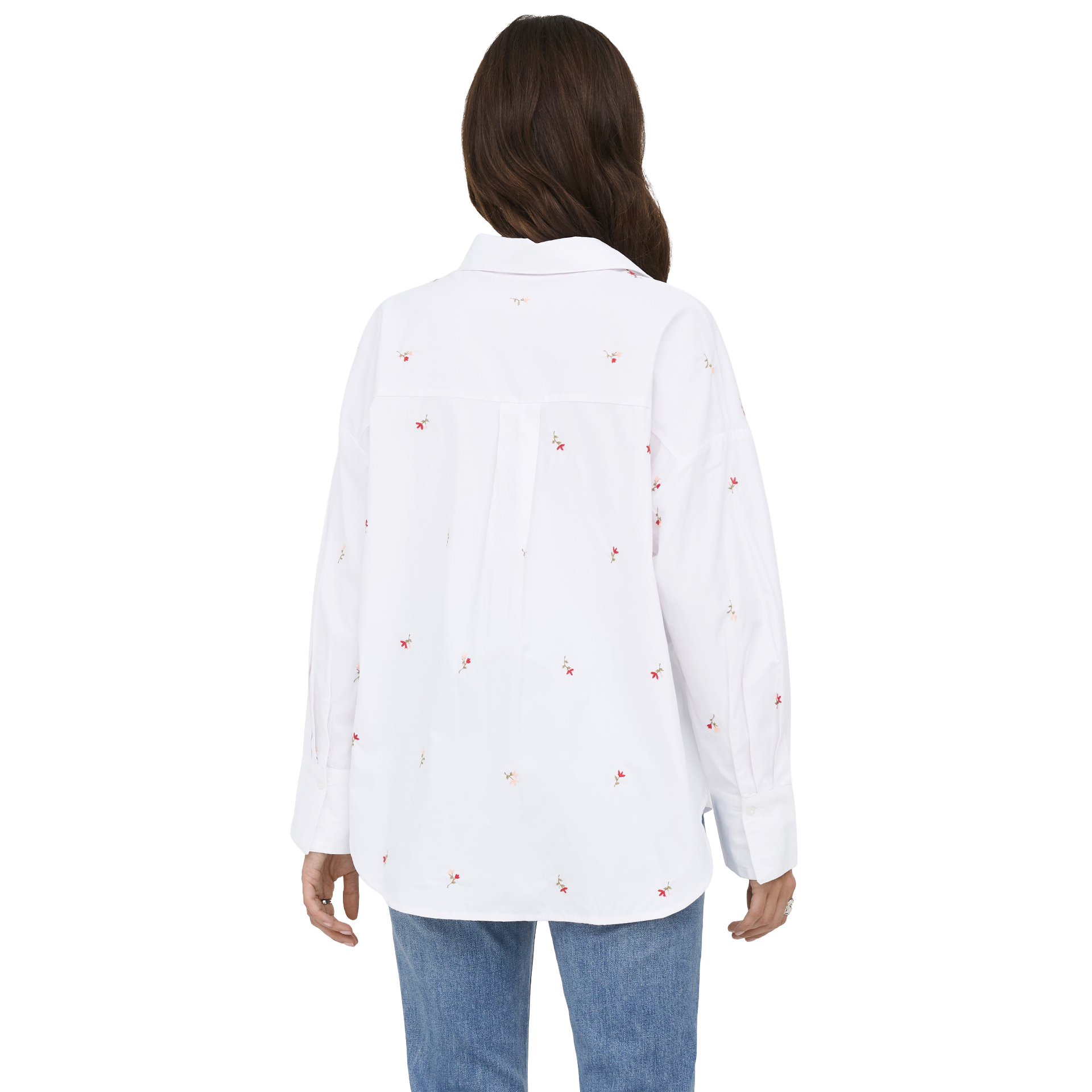 Only Camisa Oregon Alva Ls Emb Bright White Flower