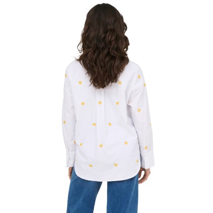 Only Camisa Oregon Alva Ls Emb Bright White Sun
