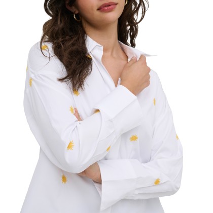 Only Camisa Oregon Alva Ls Emb Bright White Sun