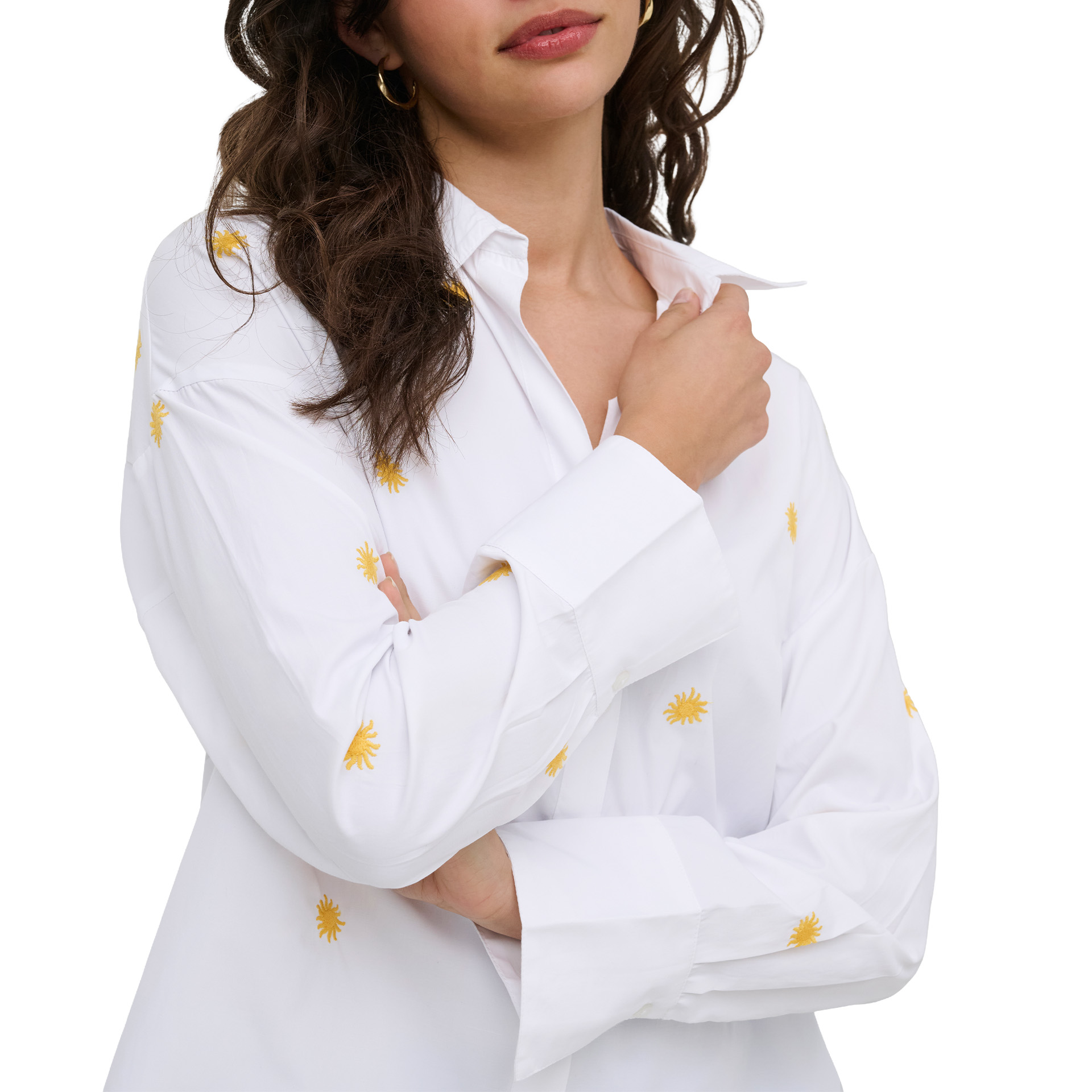 Only Camisa Oregon Alva Ls Emb Bright White Sun