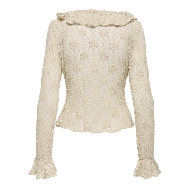 Only Blusa Pearlina Ruffle Lace Birch