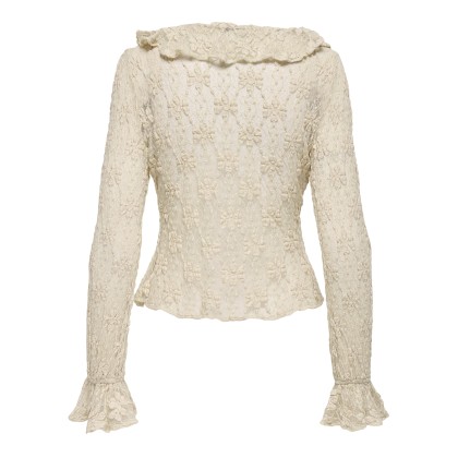Only Blusa Pearlina Ruffle Lace Birch