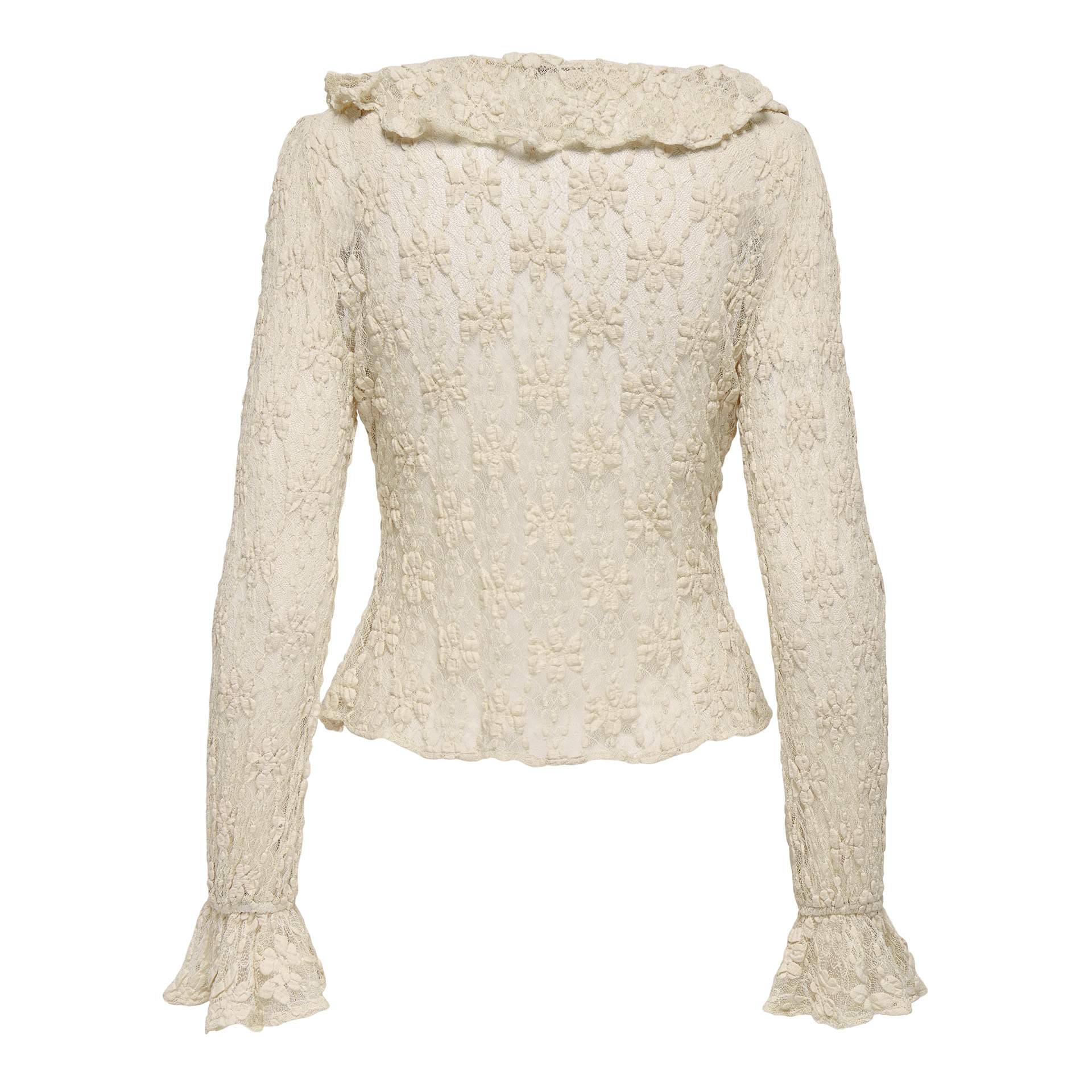 Only Blusa Pearlina Ruffle Lace Birch