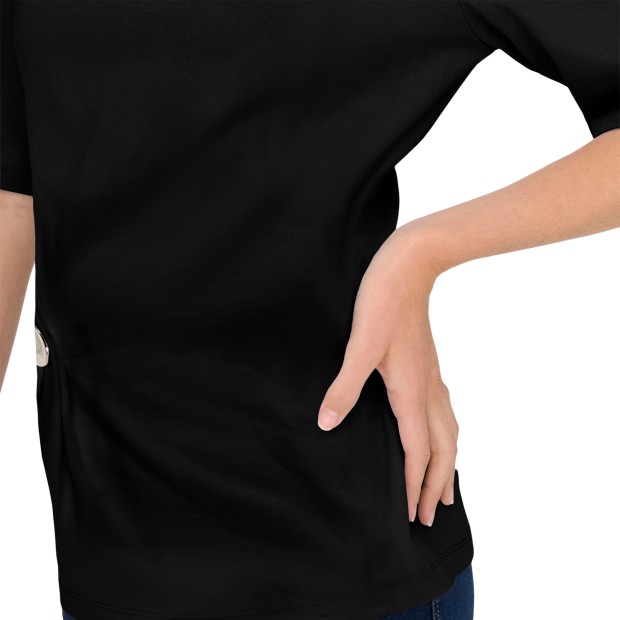Only Top T-shirt Marie Life O-neck Black Silver Button
