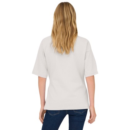 Only Top T-shirt Marie Life O-neck Cloud Dancer Silver Button Only Top T-shirt Marie Life O-neck Cloud Dancer Silver Button