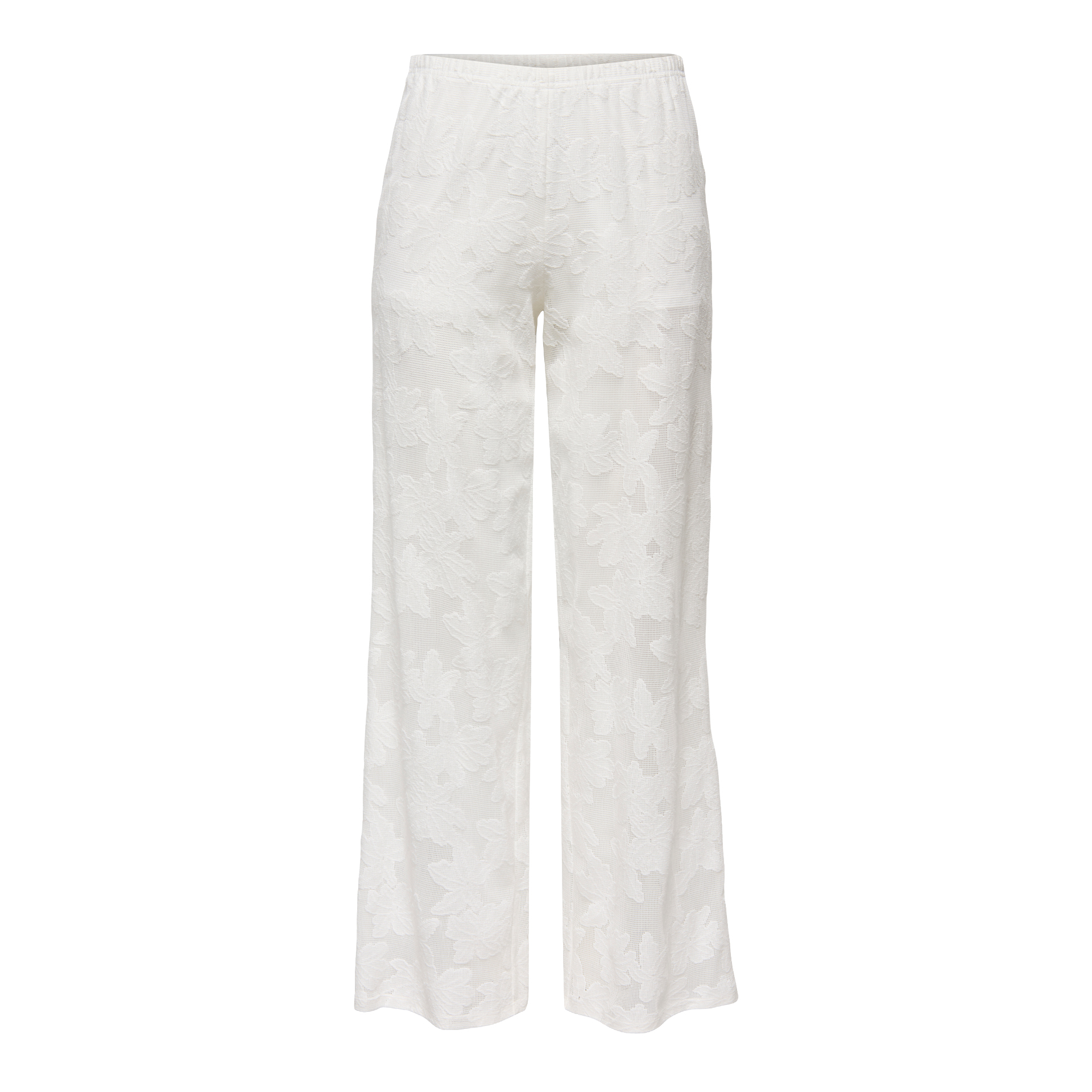 Only Calça Mirabella Wide Lace Cloud Dancer