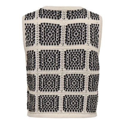 Only Colete Knt Loa Sl String Birch Black Square Mix