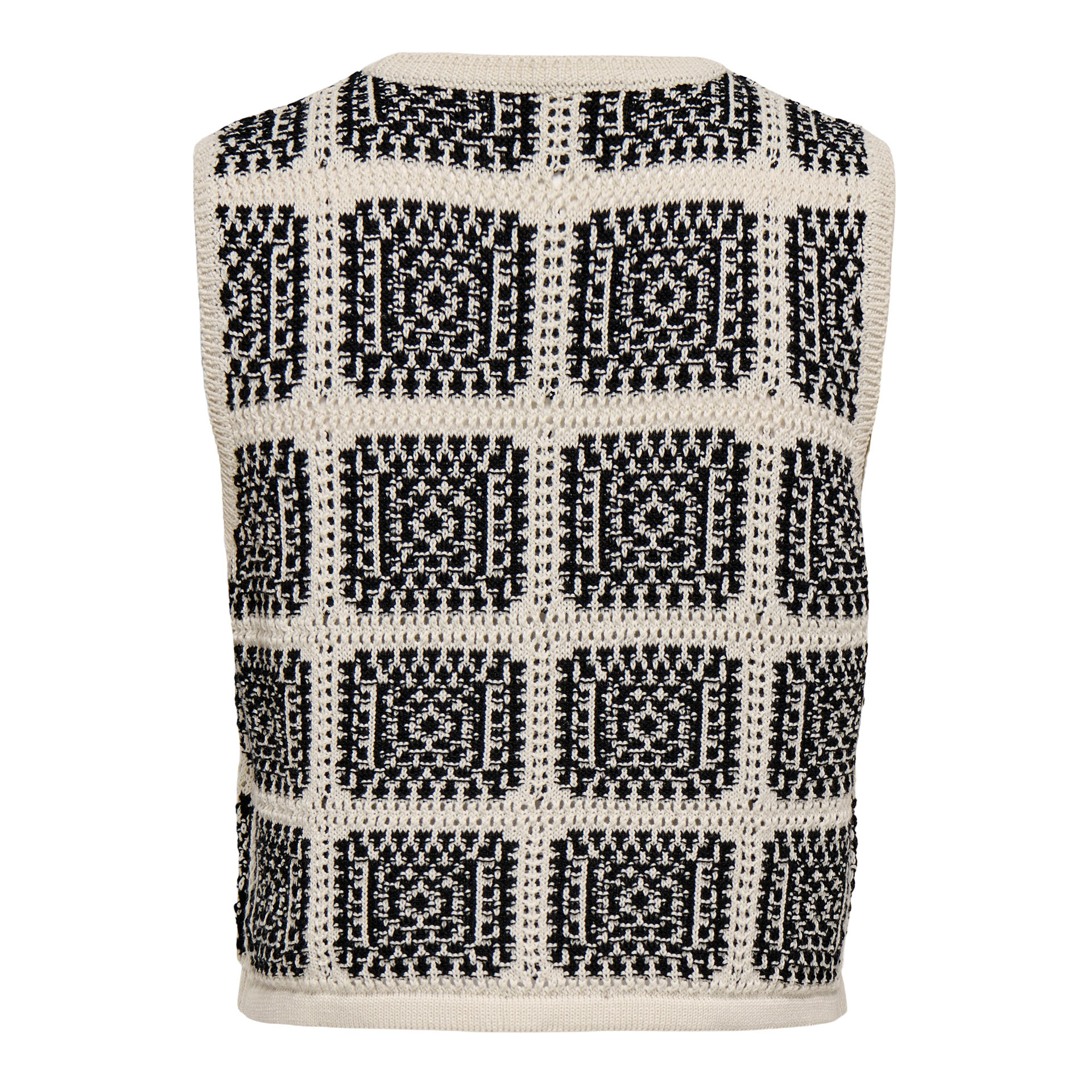 Only Colete Knt Loa Sl String Birch Black Square Mix