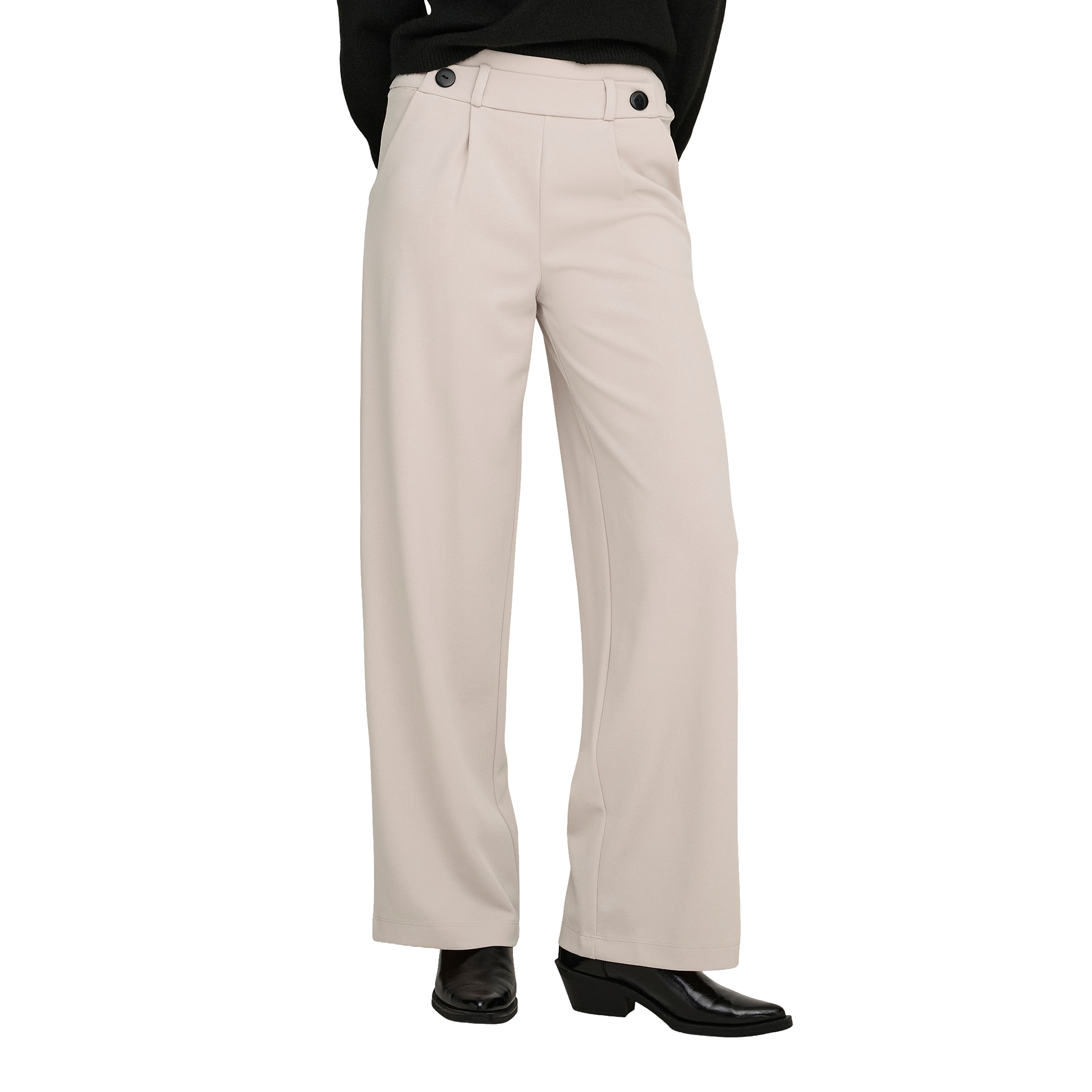 JDY Calça Geggo Life New Chateau Gray Black Buttons
