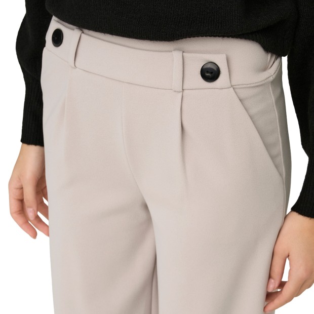 JDY Calça Geggo Life New Chateau Gray Black Buttons