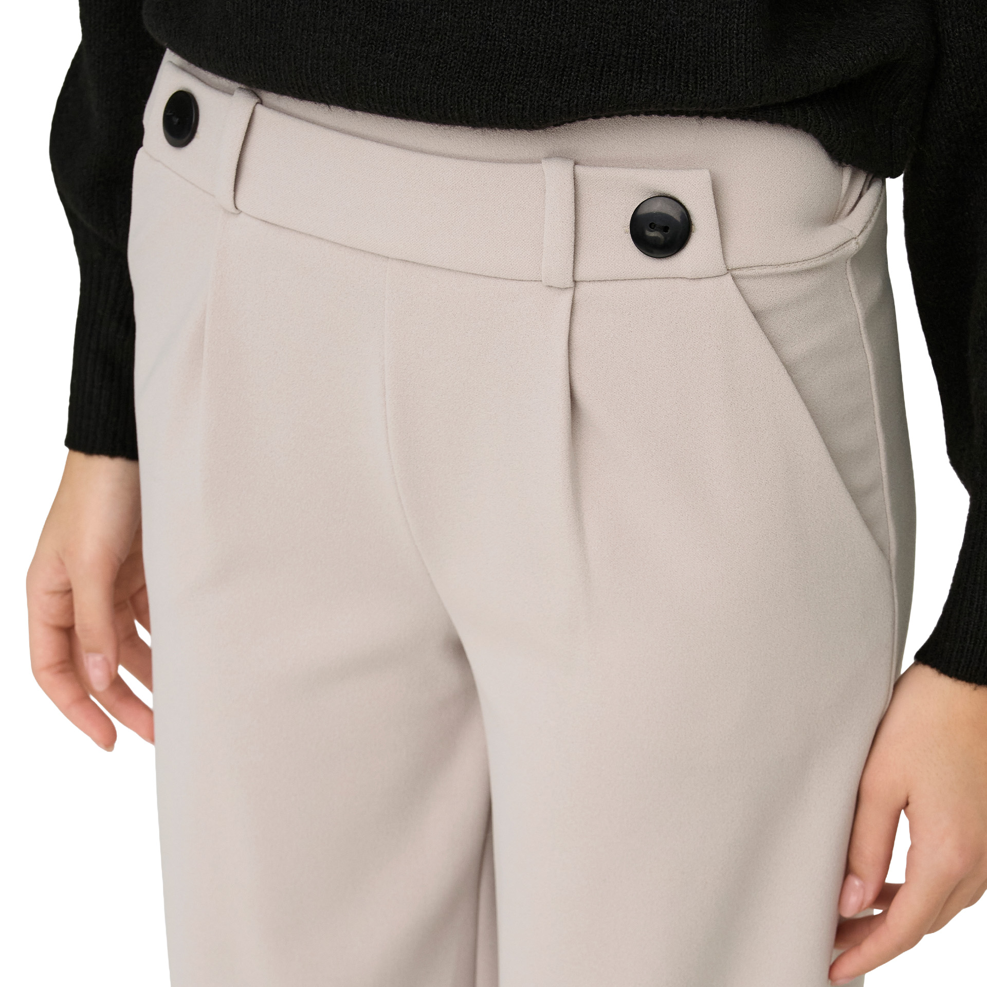 JDY Calça Geggo Life New Chateau Gray Black Buttons