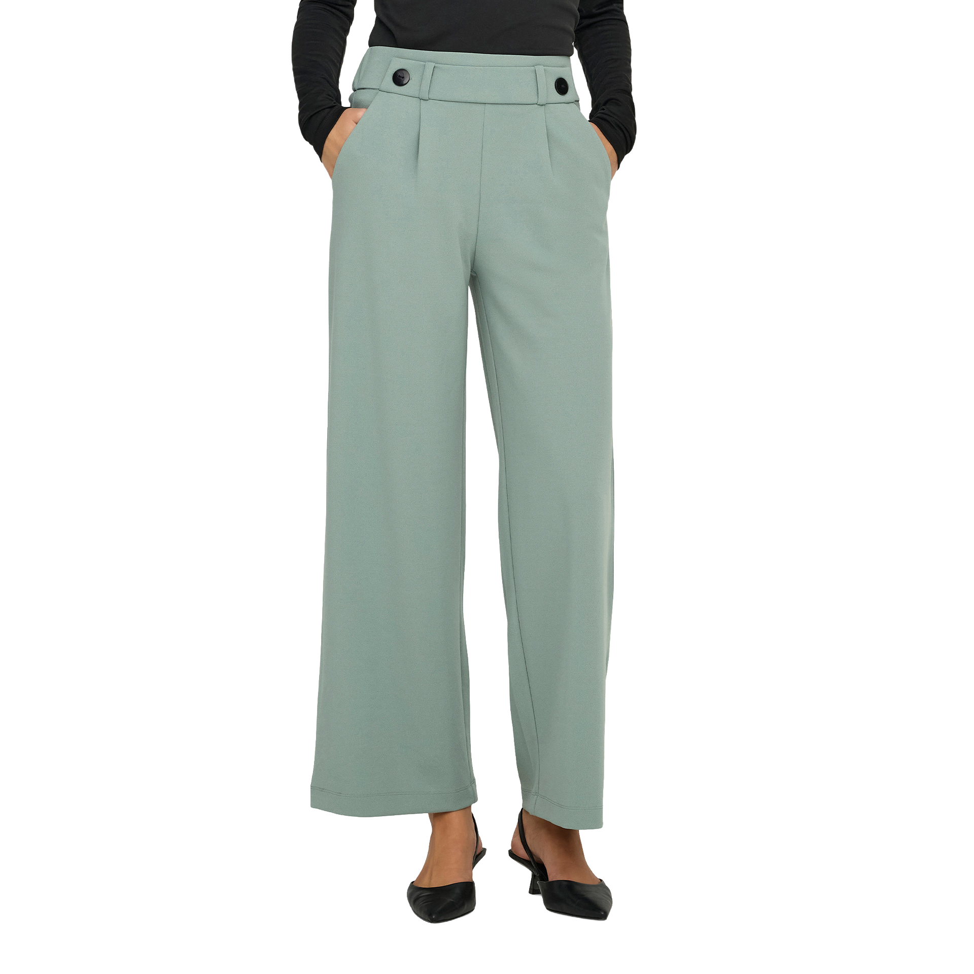 JDY Calça Geggo Life New Chinois Green Black Buttons