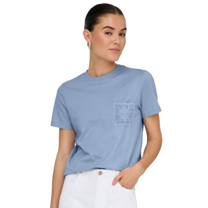 JDY T-shirt Selma Crochet Pocket Kentucky Blue