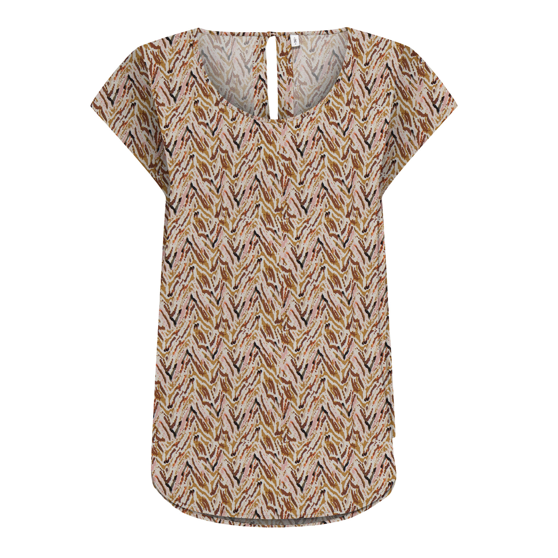 Only Blusa Nova Life Vis Dull Gold 716 Abstract Zigzag