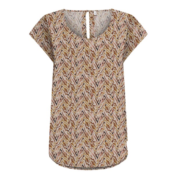 Only Blusa Nova Life Vis Dull Gold 716 Abstract Zigzag