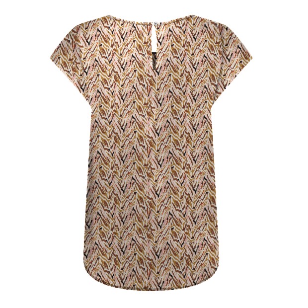 Only Blusa Nova Life Vis Dull Gold 716 Abstract Zigzag