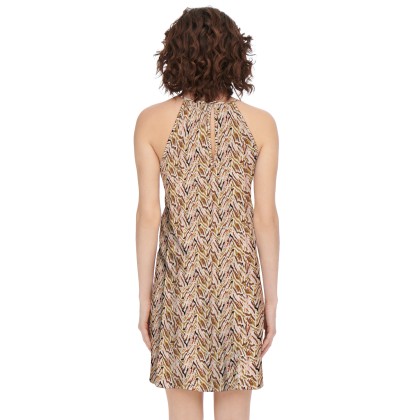 Only Vestido Nova Life Vis Limbo Dull Gold 716 Abstract Zigzag
