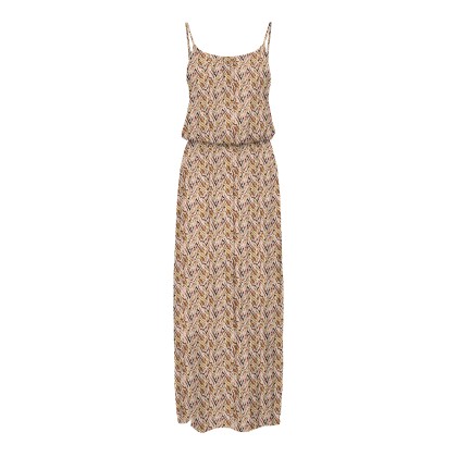 Only Vestido Nova Life Vis Strap Maxi Dull Gold 716 Abstract Zigzag