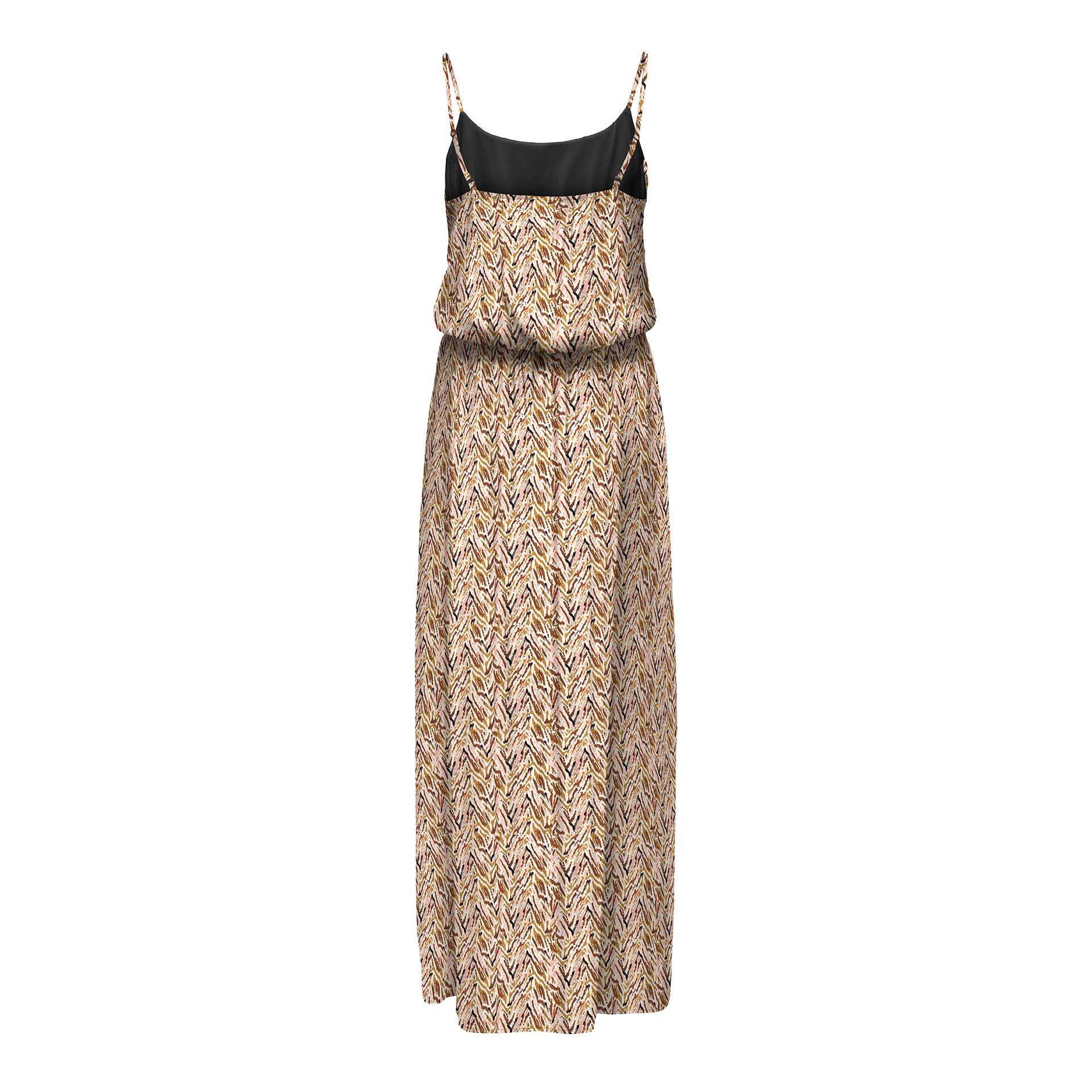 Only Vestido Nova Life Vis Strap Maxi Dull Gold 716 Abstract Zigzag