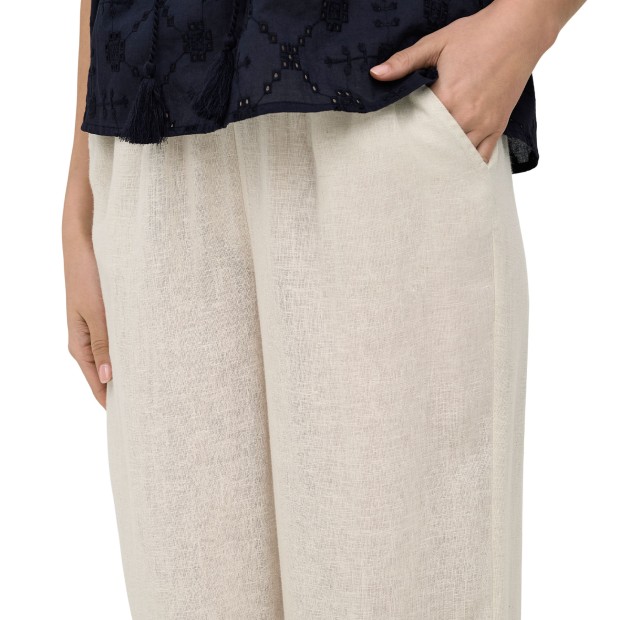 Only Calça Bruxelles Lin Bl Tie Moonbeam