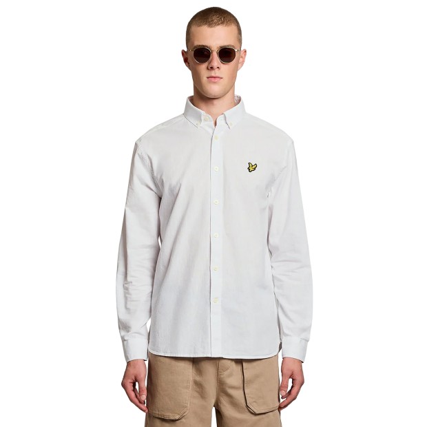 Lyle&Scott Camisa Linen Blend Oxford White