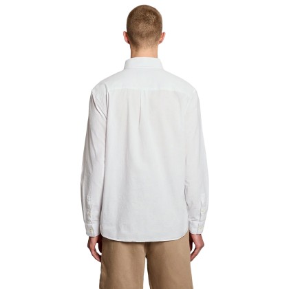 Lyle&Scott Camisa Linen Blend Oxford White Lyle&Scott Camisa Linen Blend Oxford White