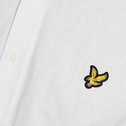 Lyle&Scott Camisa Linen Blend Oxford White Lyle&Scott Camisa Linen Blend Oxford White