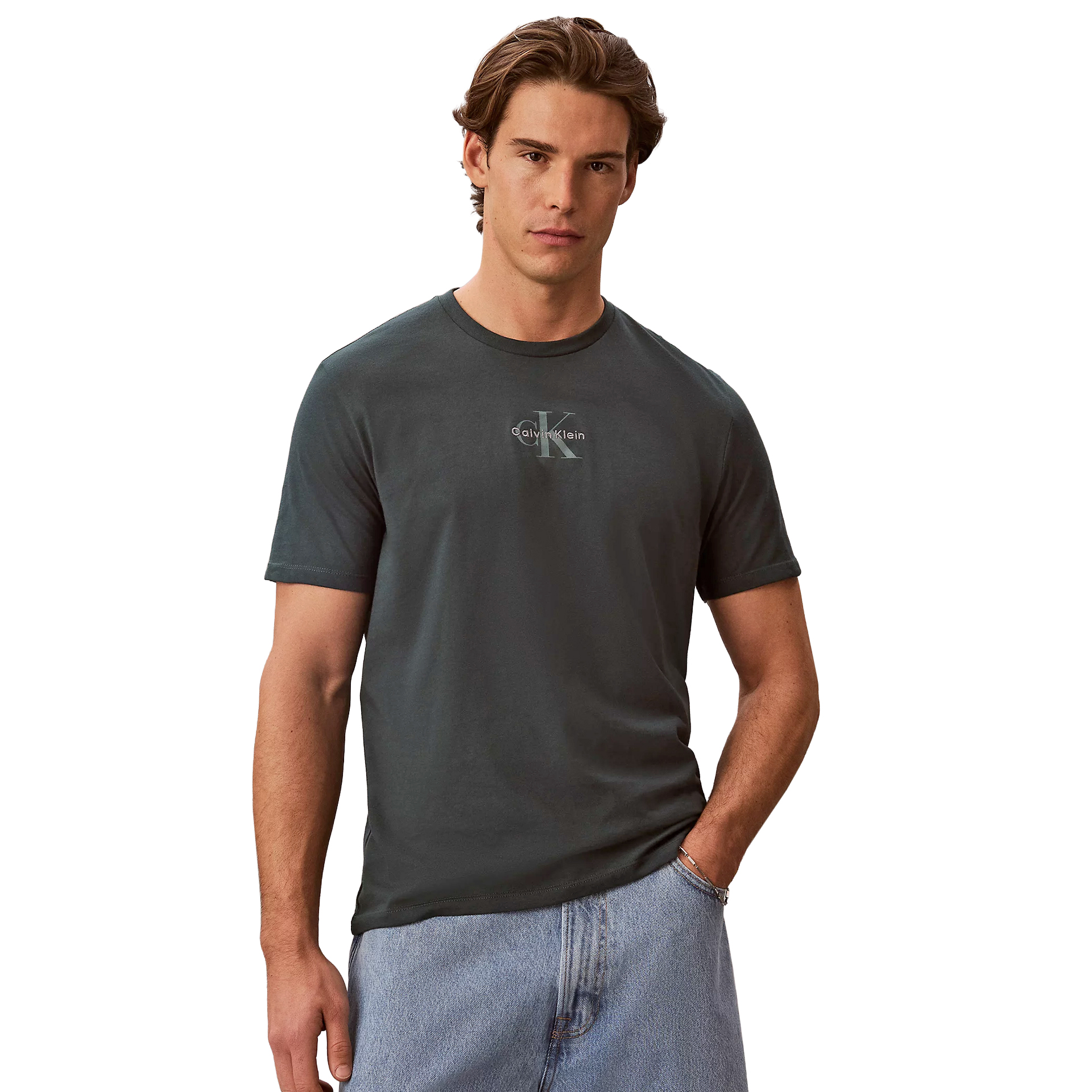 Calvin Klein T-shirt 30s Micro Monologo Graphic Green