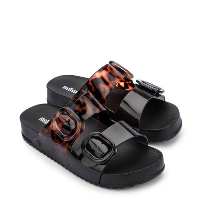 Melissa Cozy Slide Fem Preto/tartaruga