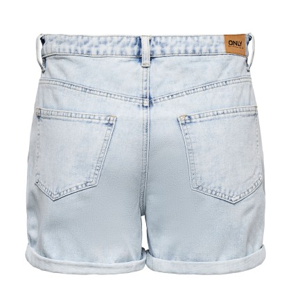 Only Calção Phine Dnm Light Blue Bleached Denim Only Calção Phine Dnm Light Blue Bleached Denim