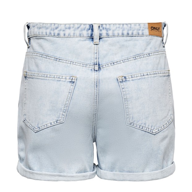 Only Calção Phine Dnm Light Blue Bleached Denim