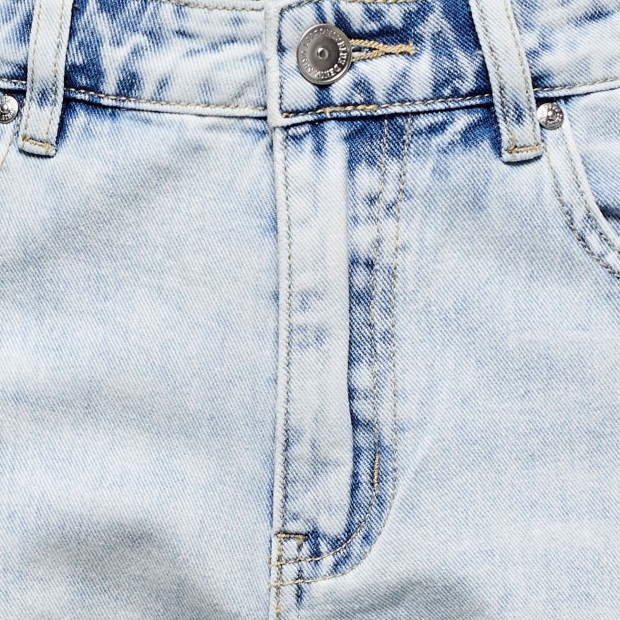 Only Calção Phine Dnm Light Blue Bleached Denim