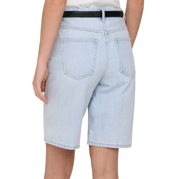 Only Calção Sonny Wide Dnm Light Blue Bleached Denim