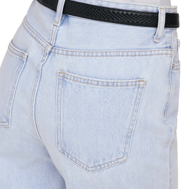 Only Calção Sonny Wide Dnm Light Blue Bleached Denim