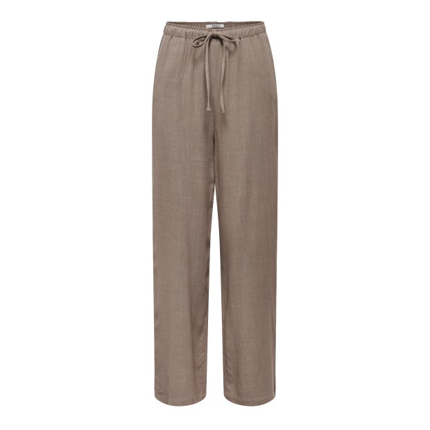 Only Calça Siesta Mw Pull-up Linen Walnut