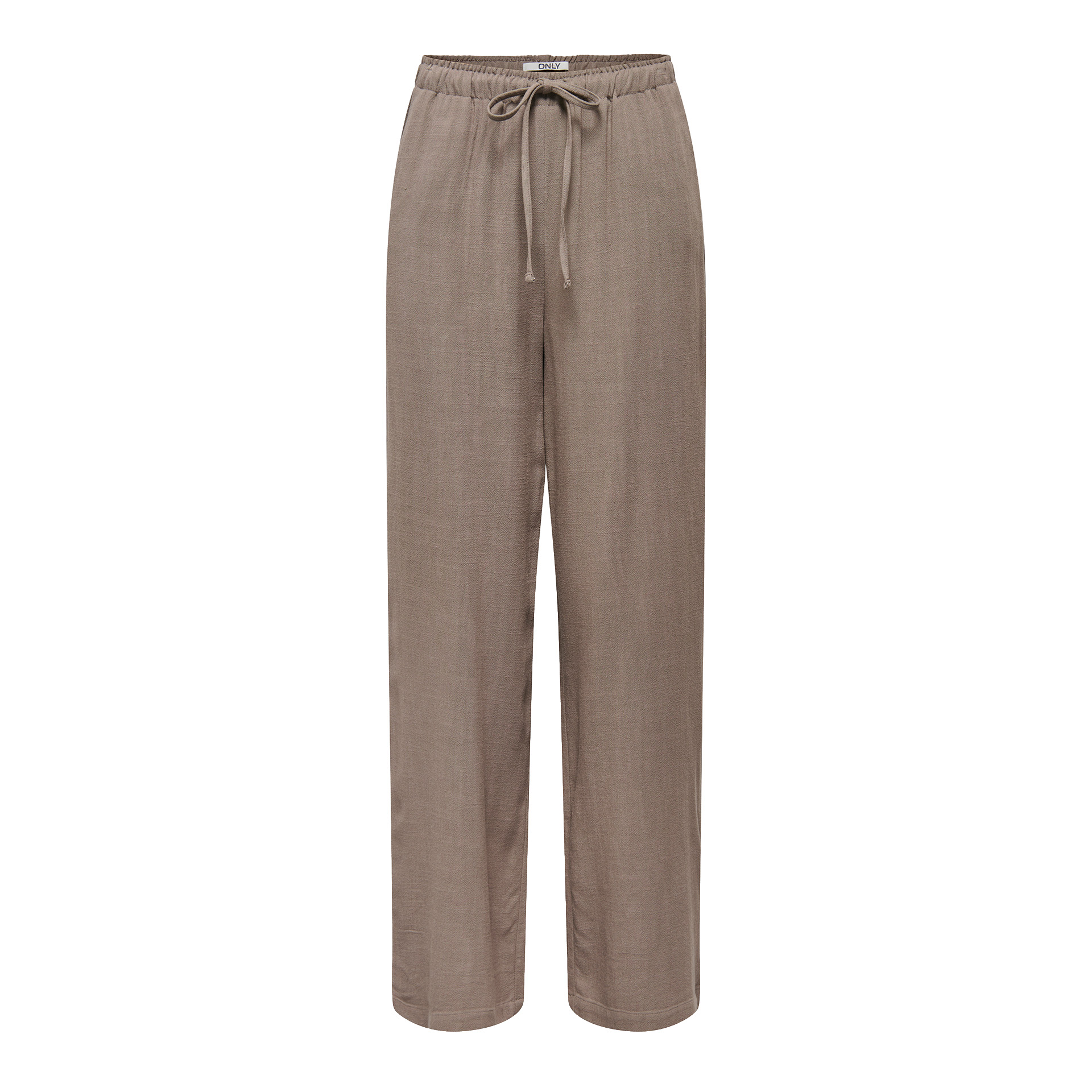 Only Calça Siesta Mw Pull-up Linen Walnut