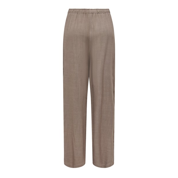 Only Calça Siesta Mw Pull-up Linen Walnut