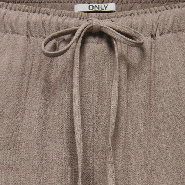Only Calça Siesta Mw Pull-up Linen Walnut