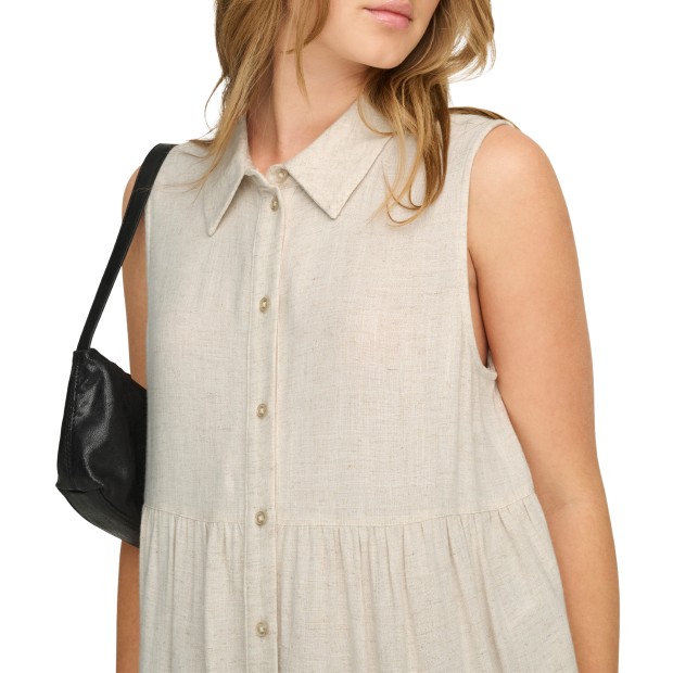 Only Vestido Siesta Linen Moonbeam