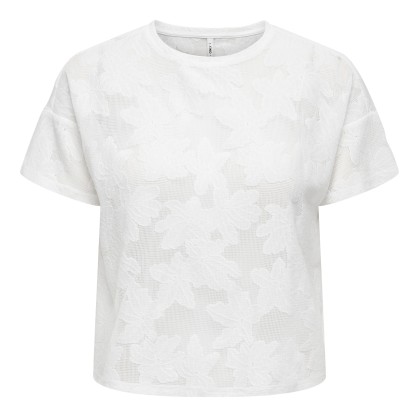 Only T-shirt Mirabella O-neck Lace Cloud Dancer