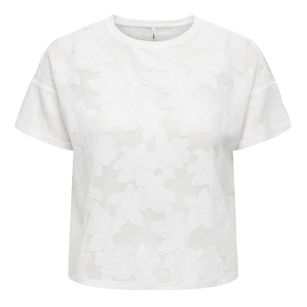 Only T-shirt Mirabella O-neck Lace Cloud Dancer